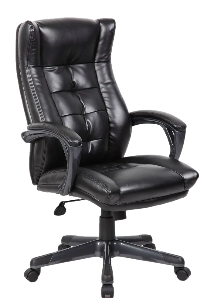 Кресло руководителя CYE145-4, крестовина пластик (экокожа/черный)
