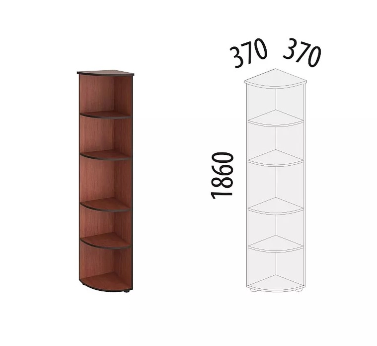 Стеллаж угловой Рубин 41.35 Итальянский Орех