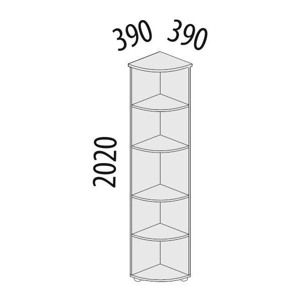 Стеллаж угловой Альфа 61.49 Ольха